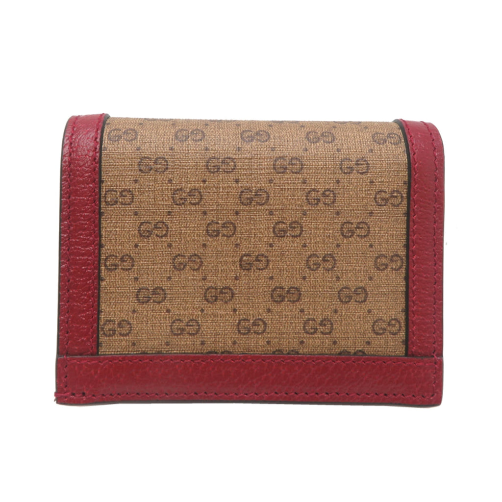 Gucci Compact Wallet Doraemon Women's Bifold 647788 Mini GG Supreme Brown