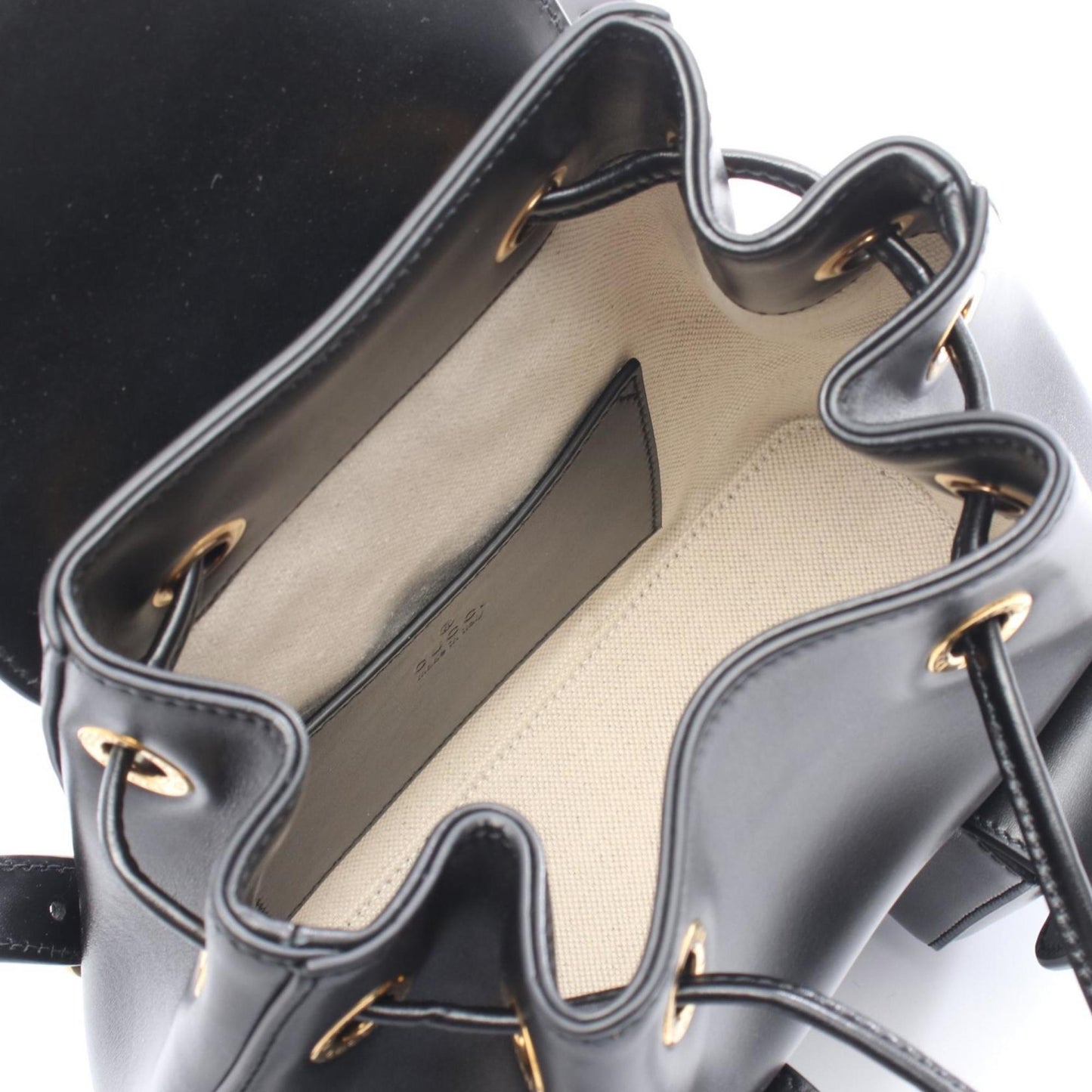 Gucci Bamboo Backpack, Leather, Women's, Black, 702101