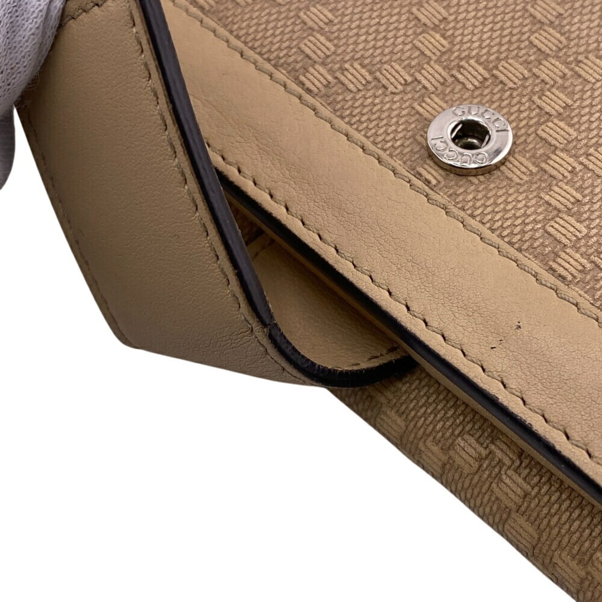 GUCCI 231839 W Diamante Long Wallet Beige Women's