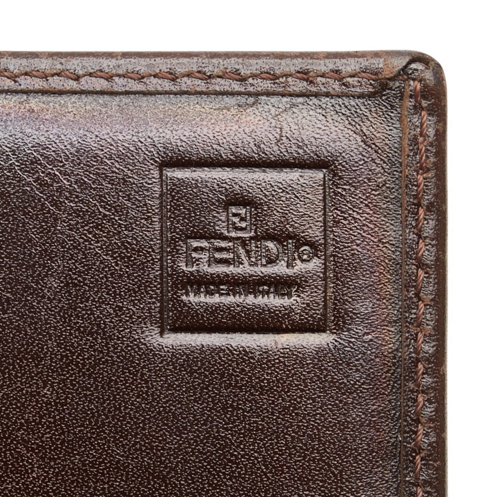 Fendi Zucca Long Wallet 30851 Brown Black Canvas Leather Women's FENDI