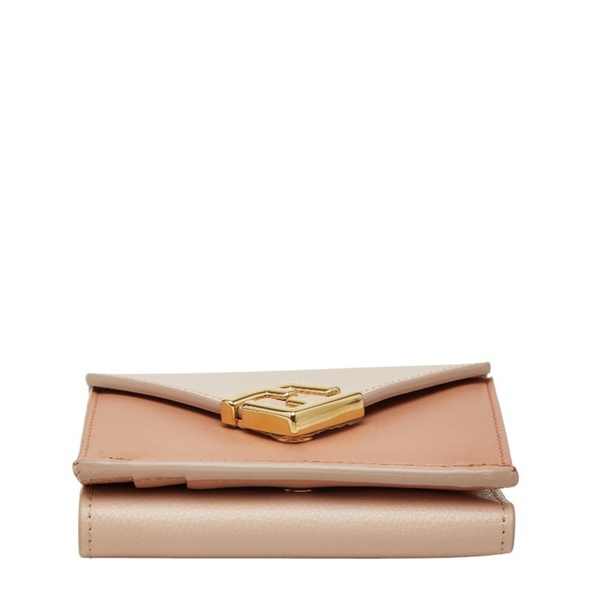 Fendi FF Diamond Tri-fold Wallet 8M0480 Pink Leather Women's FENDI