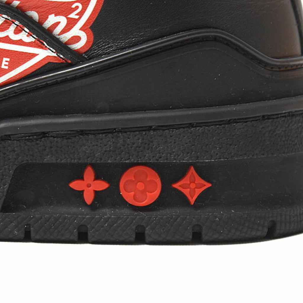 Louis Vuitton Men's LV Trainer Sneakers, NIGO Collaboration, Size 7 1/2 (Approx. 26cm), Black Leather