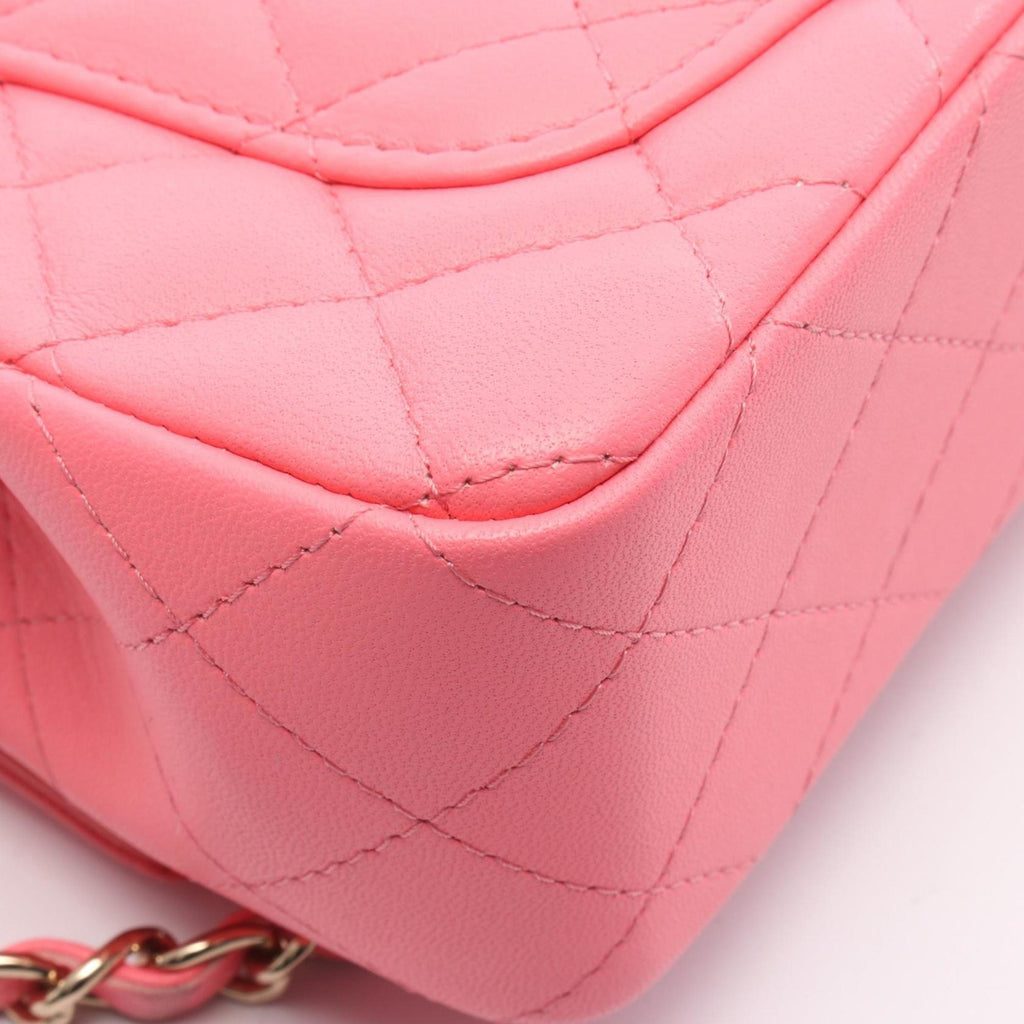 CHANEL Mini Matelasse 20 Shoulder Bag, Leather, Women's, Pink, A69900