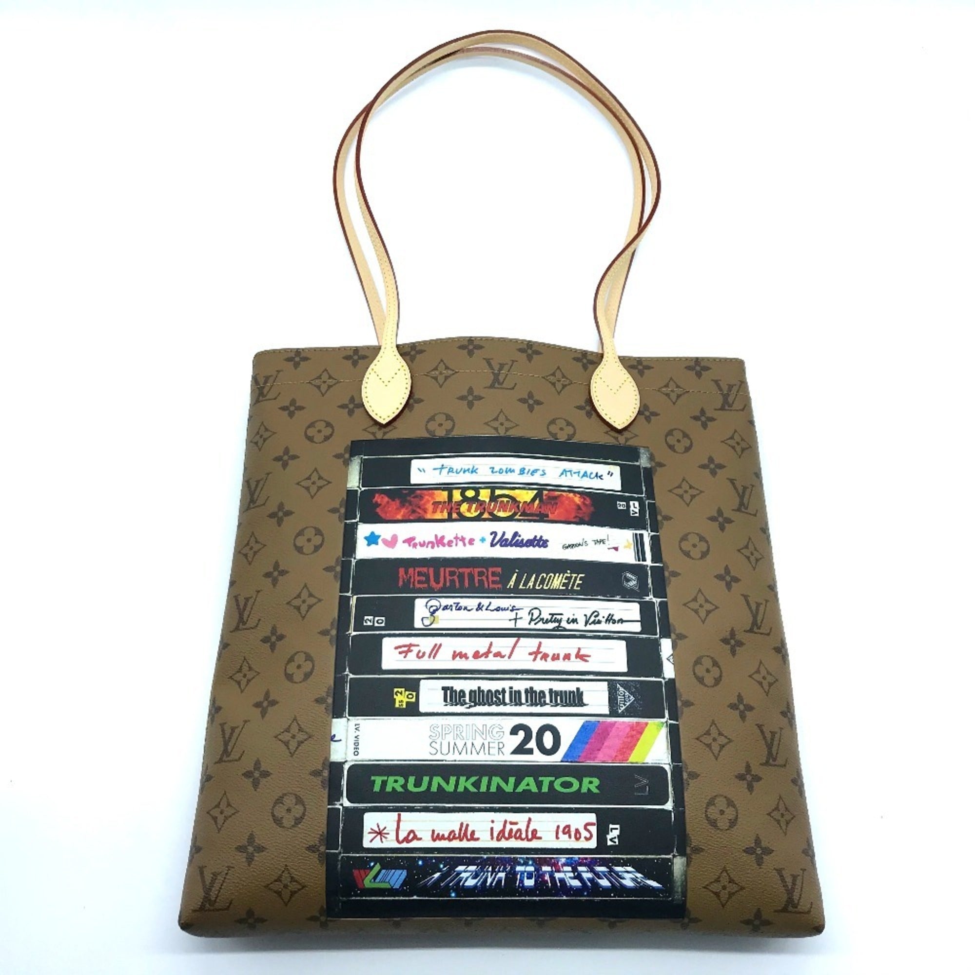 LOUIS VUITTON M45198 Monogram Reverse Video Print Carry It Shoulder Bag Tote Canvas Women's Brown — New - Store Return