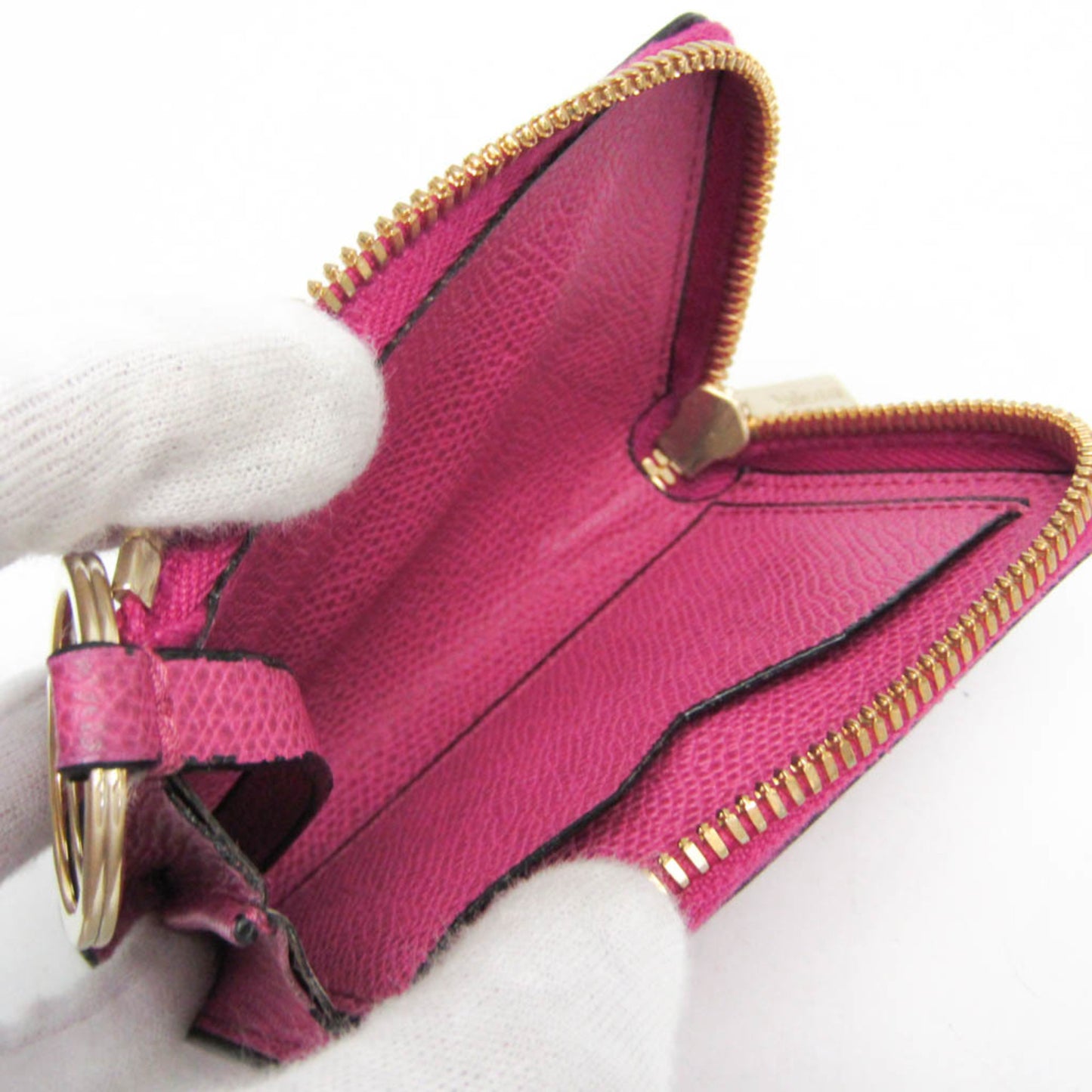 Valextra Multi-case Key Ring Men,Women Leather Coin Purse/coin Case Purple