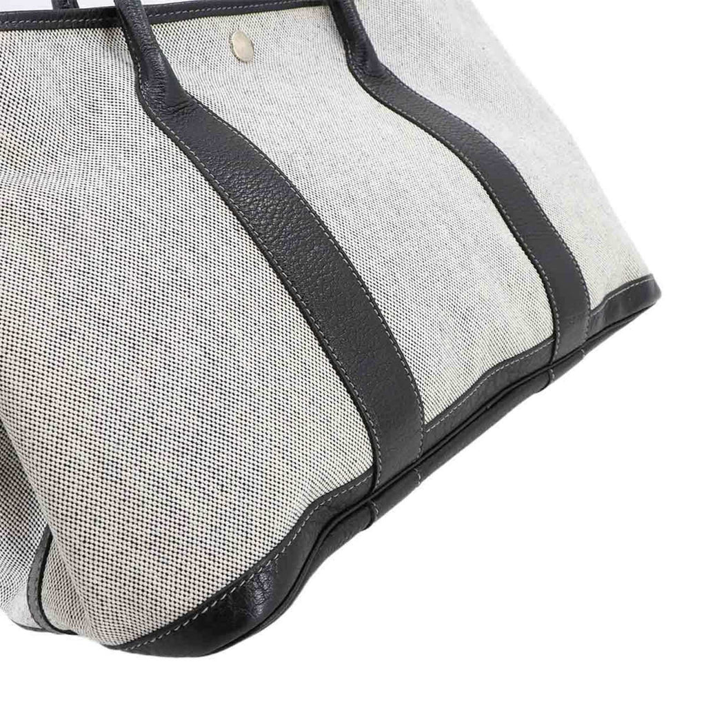 Hermes Hermès Garden Party PM Tote Bag in Toile H Leather (Black and Gray) with G Stamp