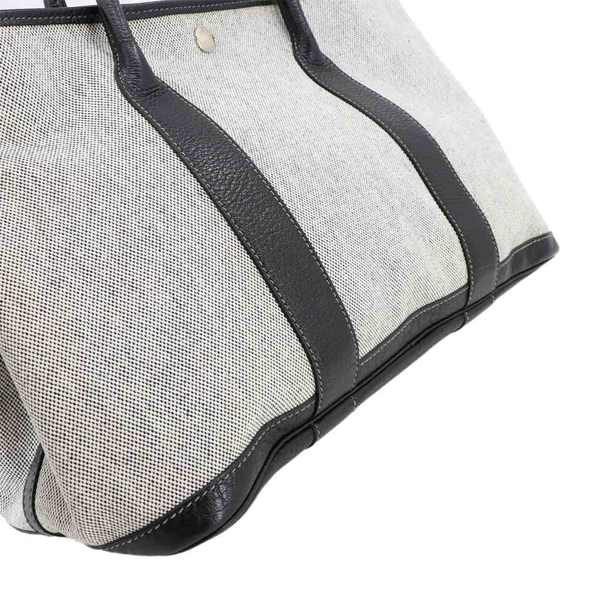 Hermes Hermès Garden Party PM Tote Bag in Toile H Leather (Black and Gray) with G Stamp