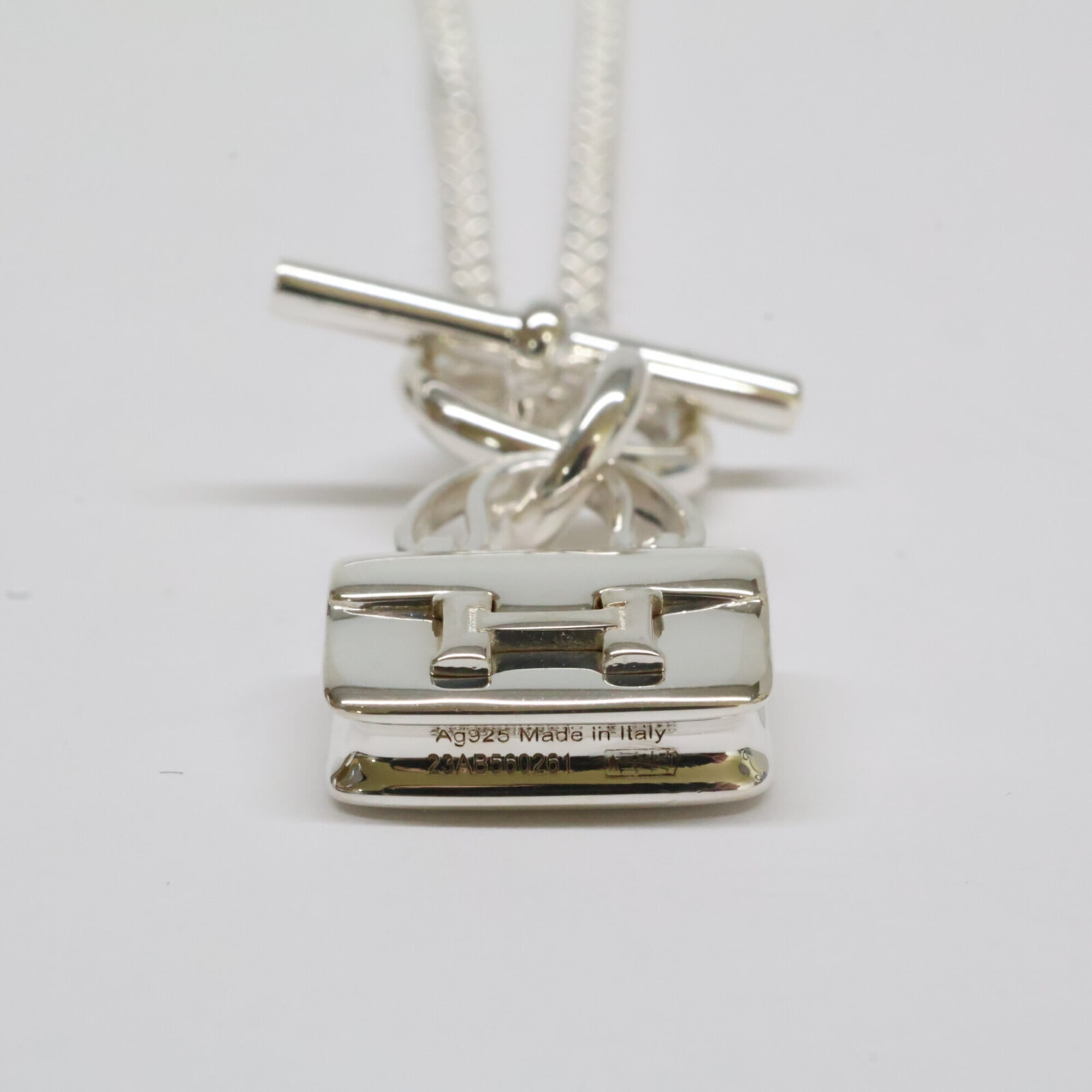 HERMES (Hermes) Newly polished, 2023 model, Ag925 Amulette Constance necklace, silver, women's — Like New