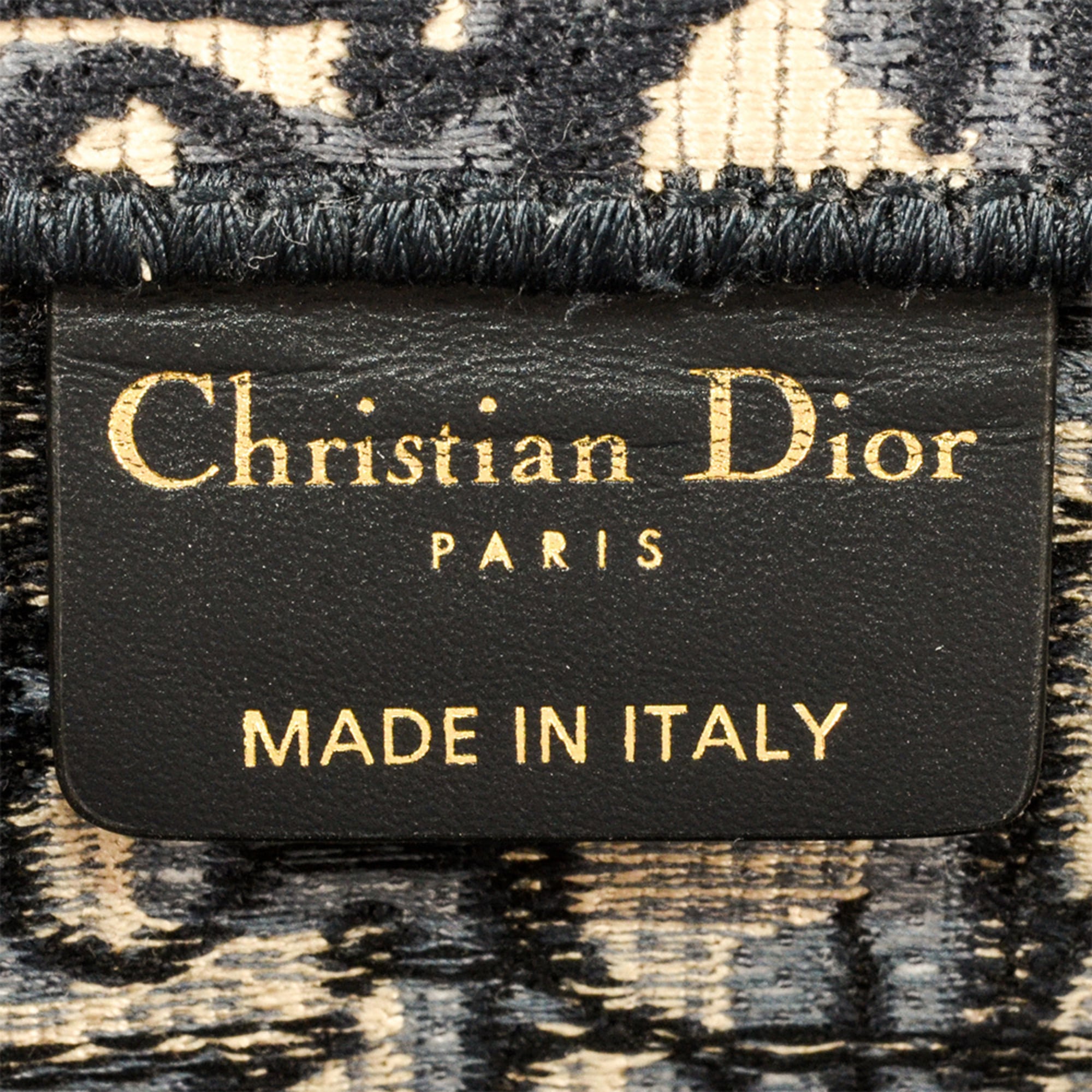 Christian Dior Oblique Jacquard Book Tote Bag, Canvas, 50-MA, Navy, Medium — Like New