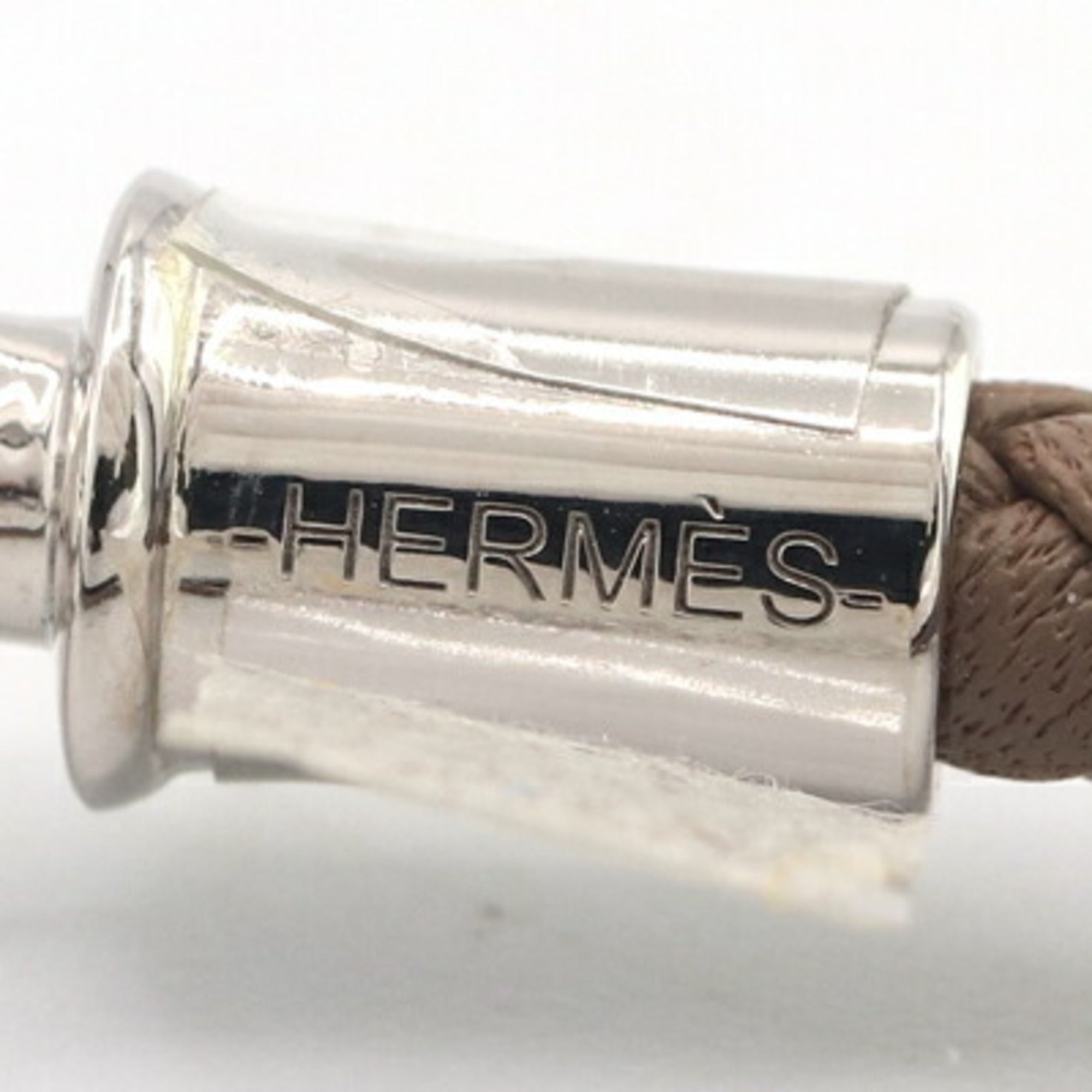 Hermes Hermès Jumbo H Etoupe Leather and Metal Bracelet for Men Women — Like New
