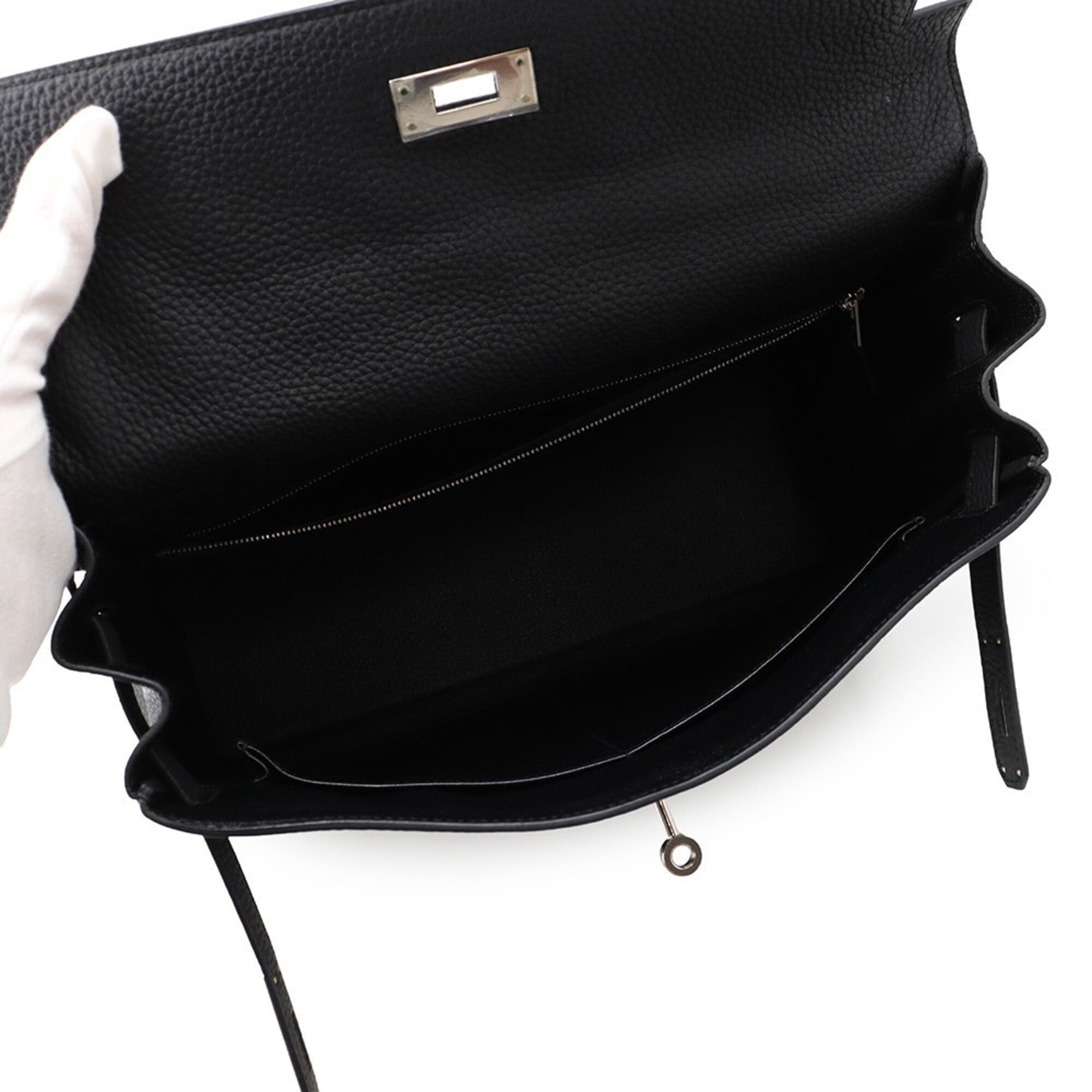 Hermes Kelly 32 Handbag, Black Togo Leather, C Stamp, 2-way Bag, Black, Kelly, Women's, HERMES — Like New