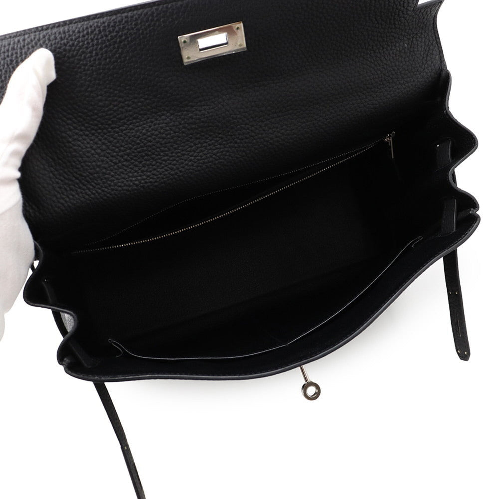 Hermes Kelly 32 Handbag, Black Togo Leather, C Stamp, 2-way Bag, Black, Kelly, Women's, HERMES — Like New