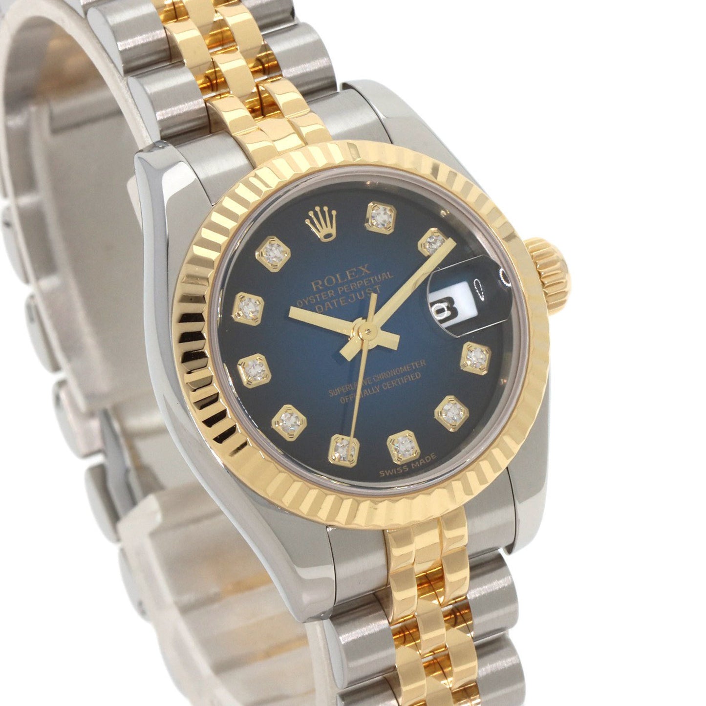 Rolex 179173G Datejust 10P Diamond Watch Stainless Steel SSxK18YG K18YG Ladies ROLEX