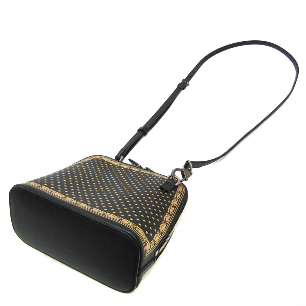 Gucci GUCCY Print 511189 Women's Leather Shoulder Bag Black,Gold — Like New