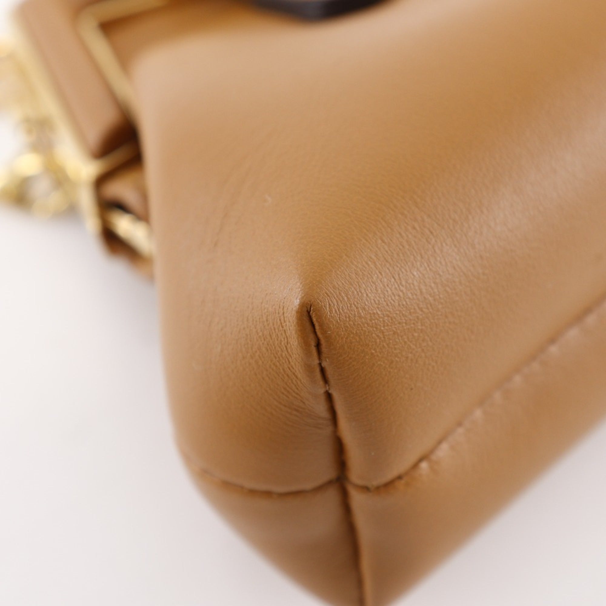 FENDI Nano First Shoulder Bag with Charm and Chain Pouch (7AS051) - Made in Italy, Leather, Clasp Purse, Women's