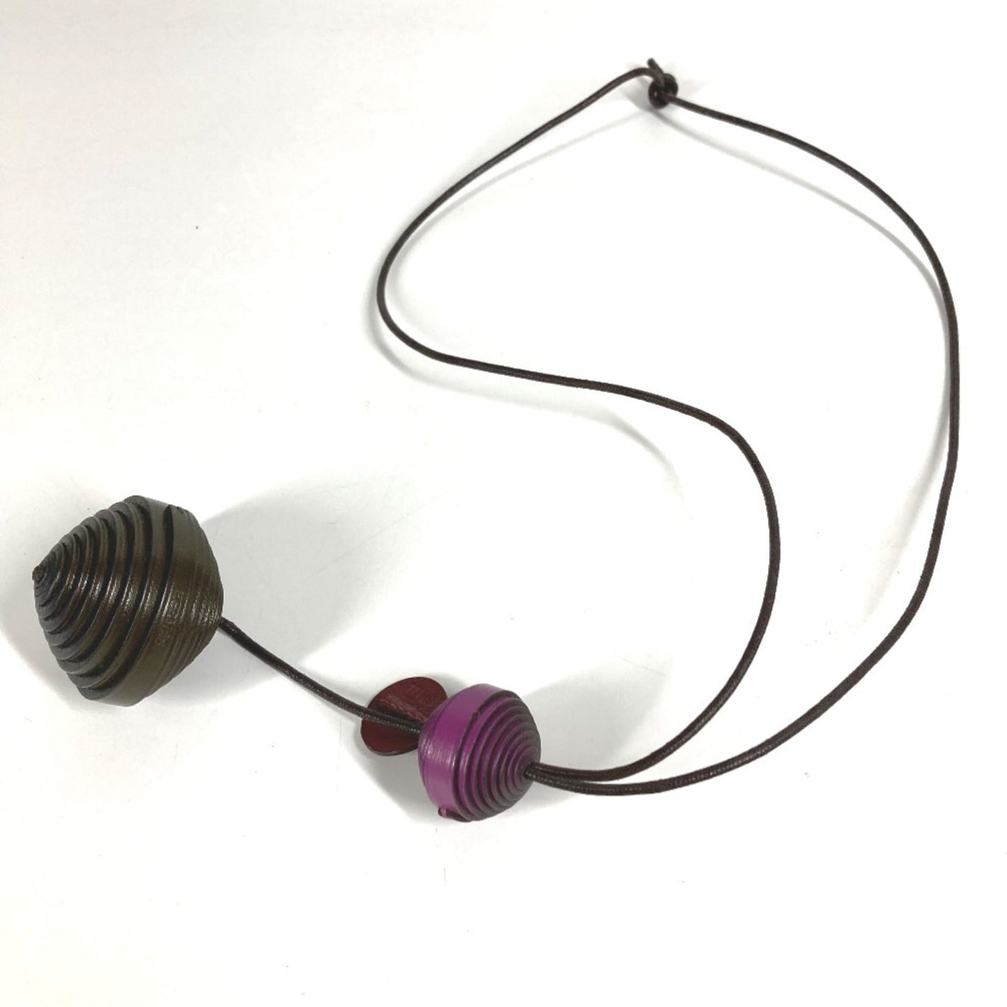 HERMES Jojoba Necklace, Accessory, Jewelry, Choker Leather, Women's, Purple