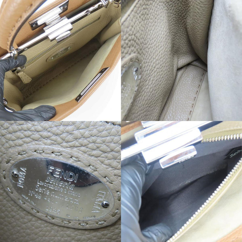 FENDI Handbag Peekaboo 8BN290 Selleria Leather Brown Shoulder Bag Women's