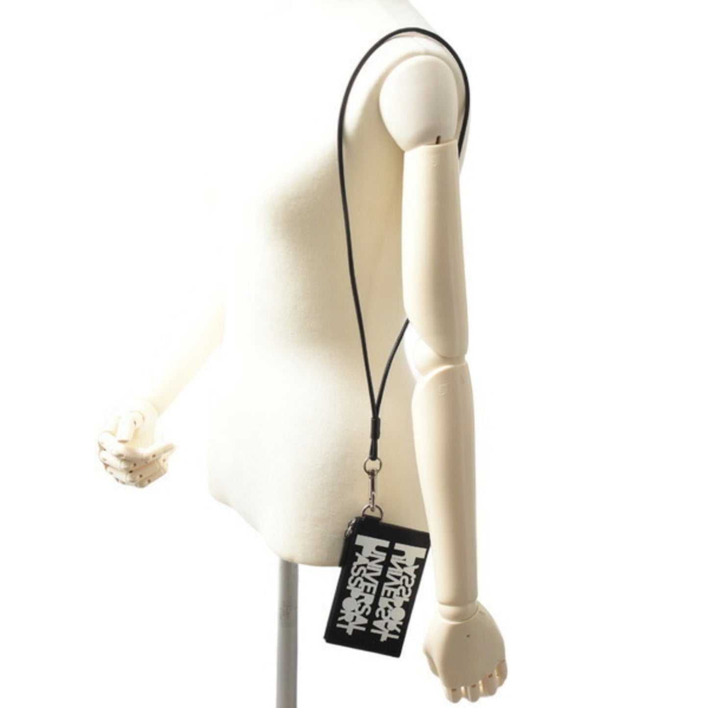 Burberry Men's and Women's Card Case Coin from the Universal Passport Collection, Black with Shoulder Strap Leather, 8051832