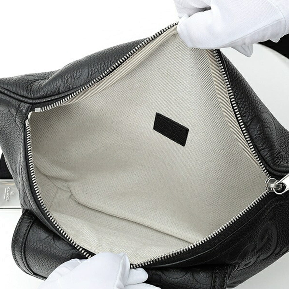 Gucci Jumbo GG Large Belt Bag 645093 Leather Black — Like New