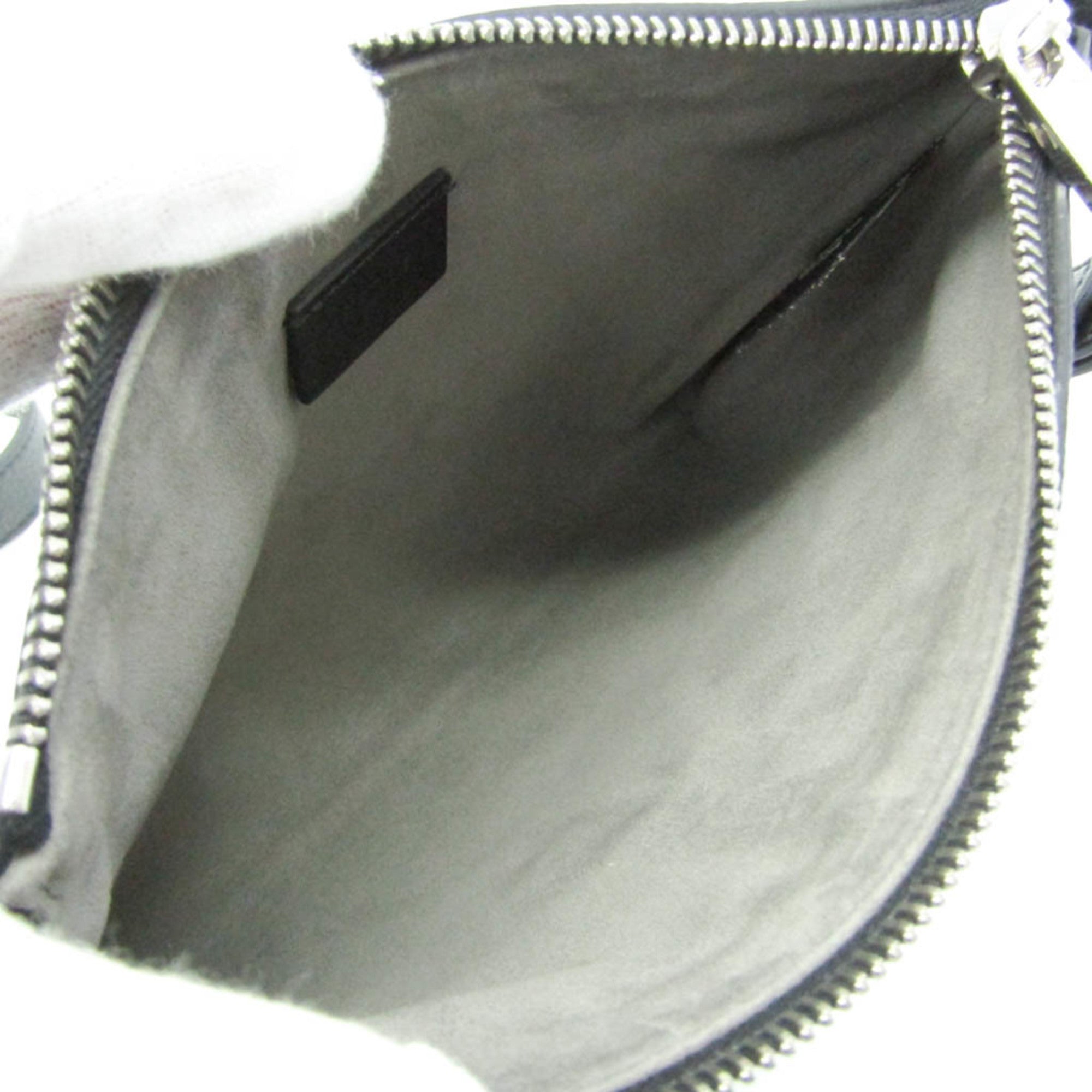 Fendi 7N0146 Women,Men Leather Shoulder Bag Black — Like New