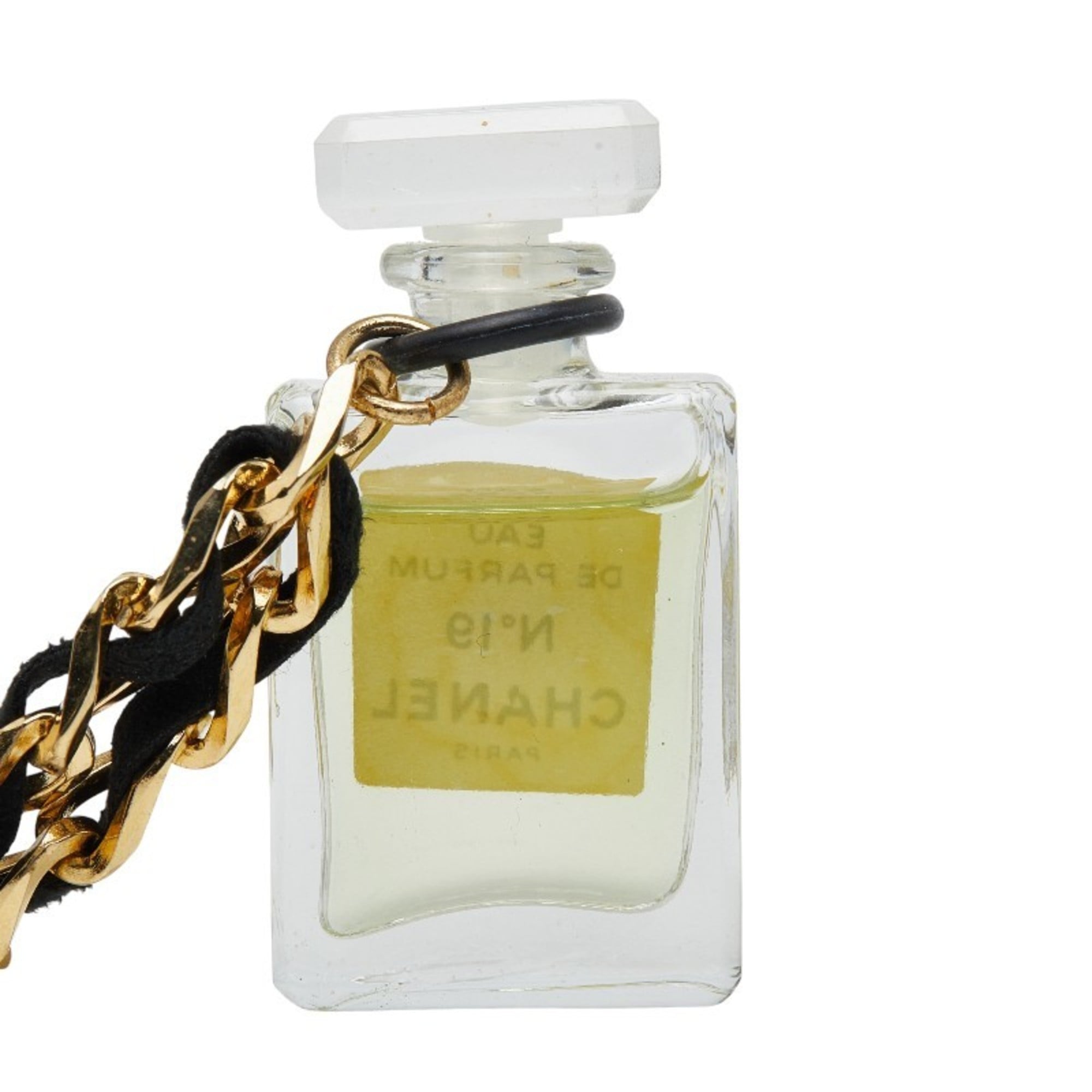 Chanel Fragrance Eau de Parfum Necklace Metal Glass Leather Women's CHANEL