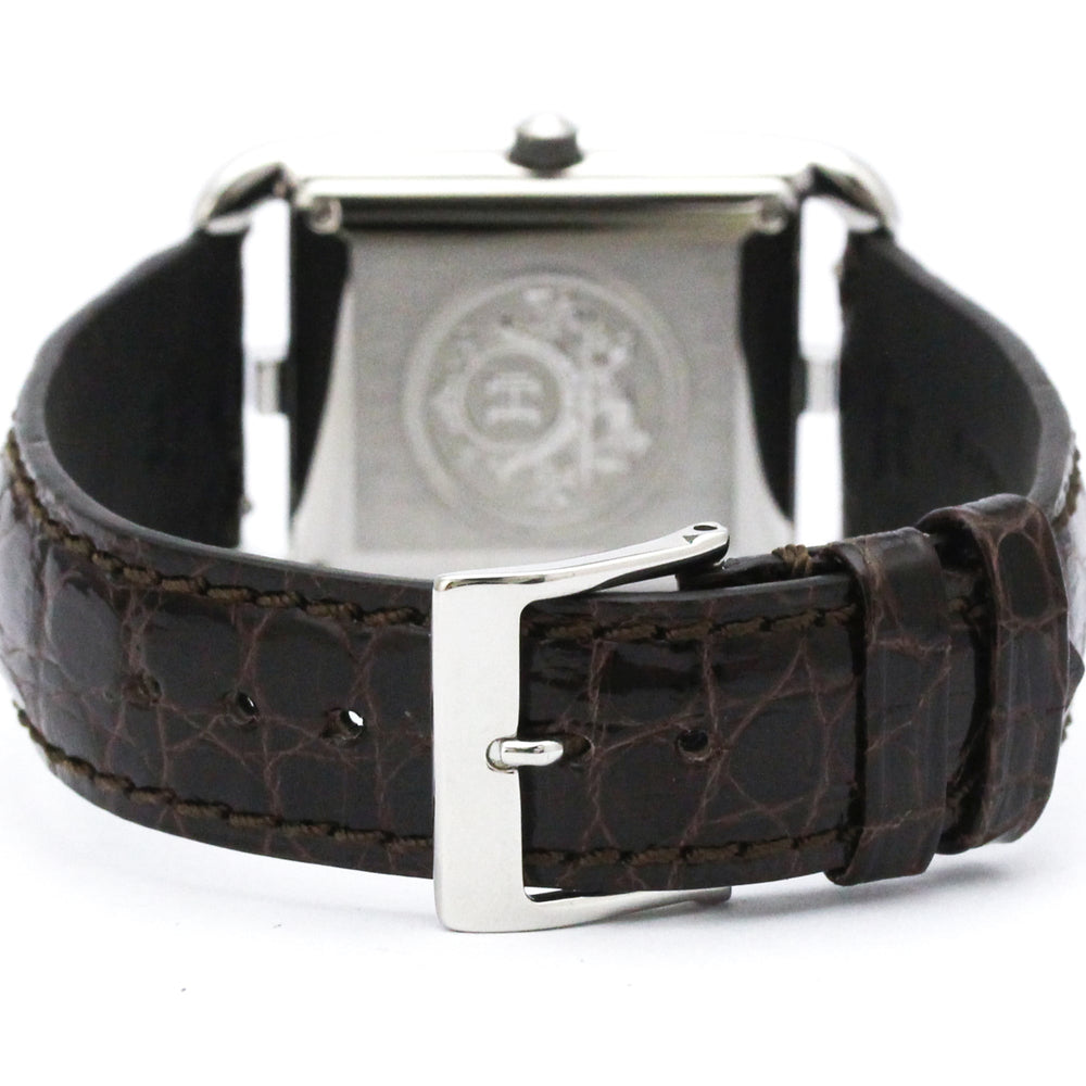 HERMES Cape Cod Steel Leather Automatic Mens Watch CC1.710 Polished — Very Good