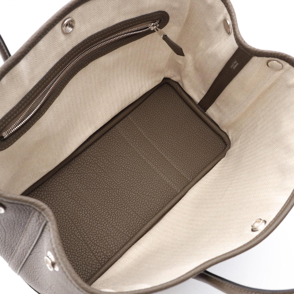 Hermes Garden Party TPM Tote Bag, Vert Bronze, Leather, Negonda Women's, Gray — New - Store Return