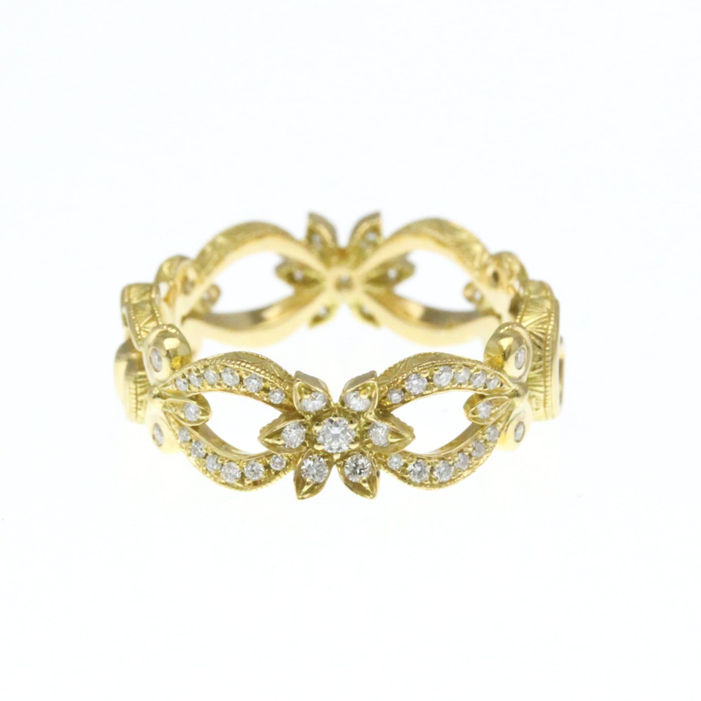 Gucci Flora Diamond Ring Yellow Gold (18K) Fashion Diamond Band Ring Gold