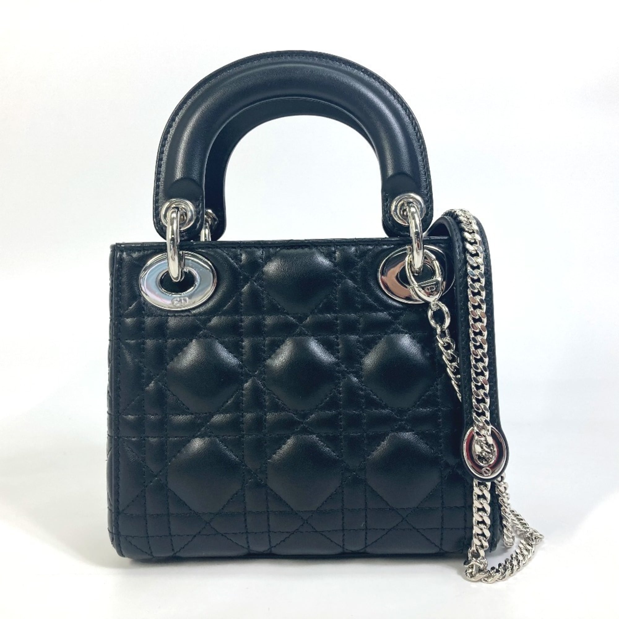 Christian Dior Dior Lady Cannage Shoulder Bag Leather Women's Black — New - Store Return