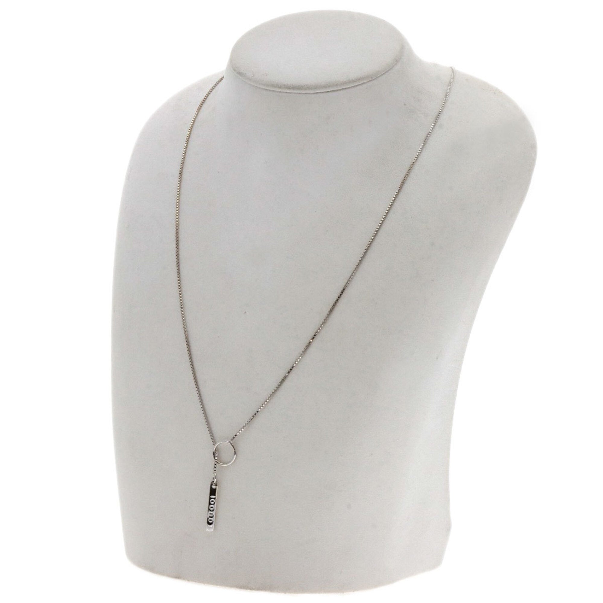 Gucci Lariat Necklace 18K White Gold Women's GUCCI — Like New