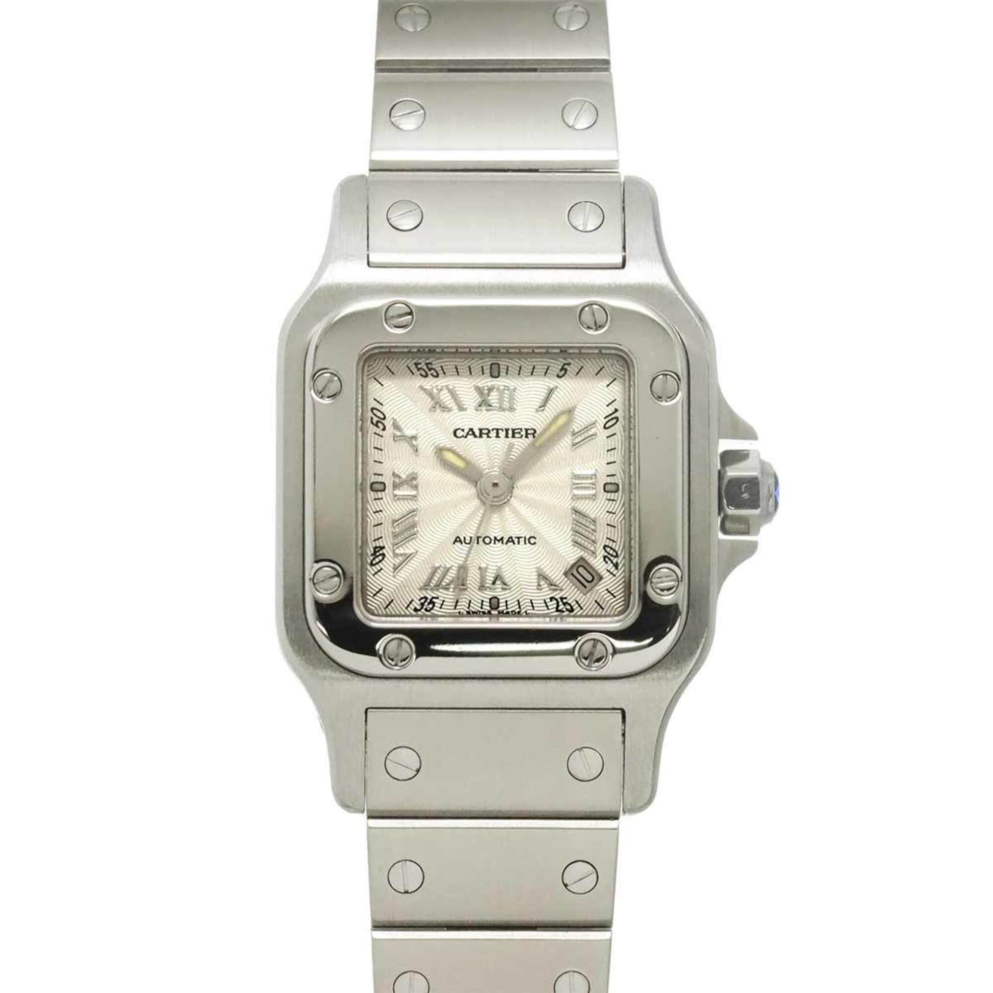 Cartier Santos Galbee SM W20044D6 Ladies' Watch, Date, Silver, Automatic Movement — Like New