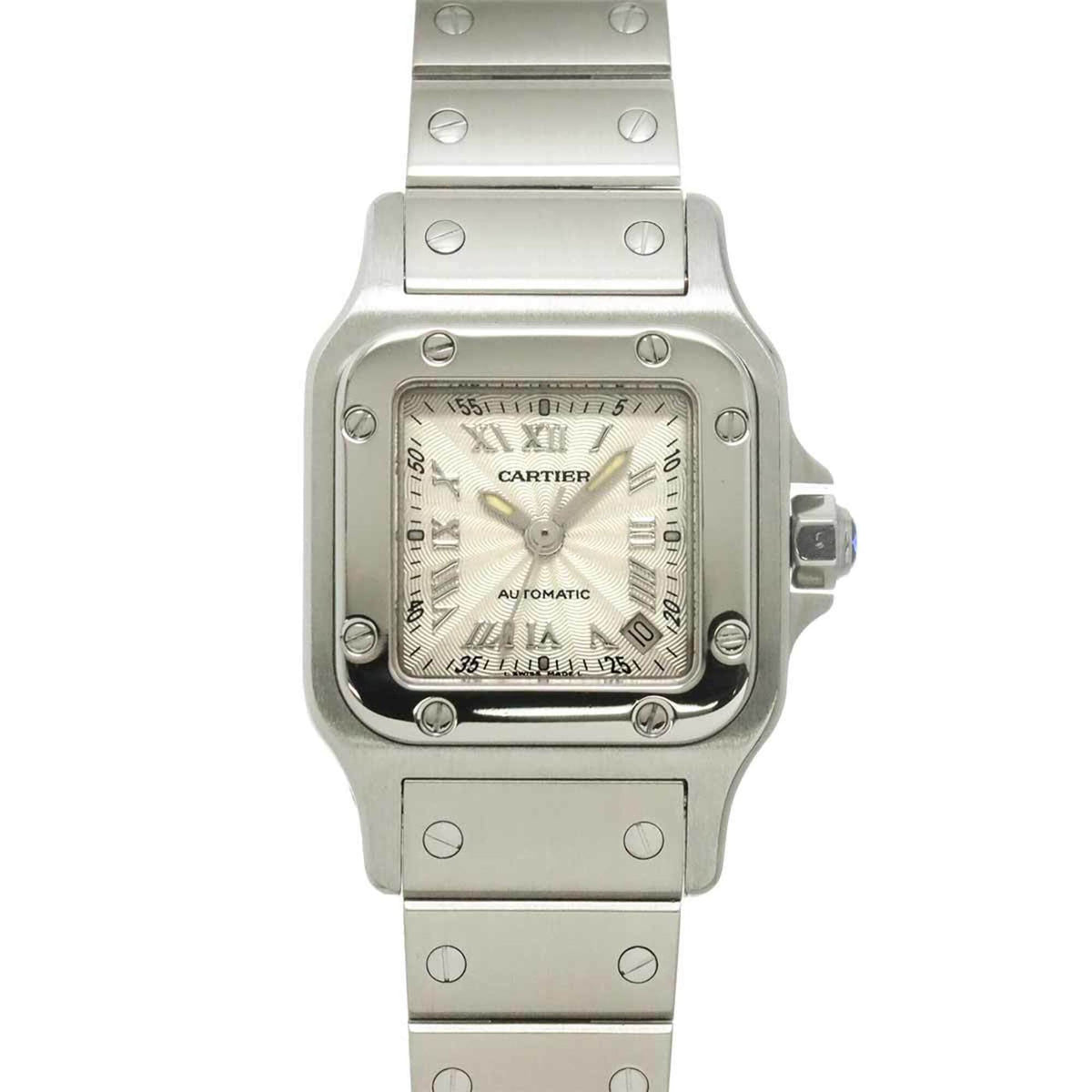 Cartier Santos Galbee SM W20044D6 Ladies' Watch, Date, Silver, Automatic Movement — Like New