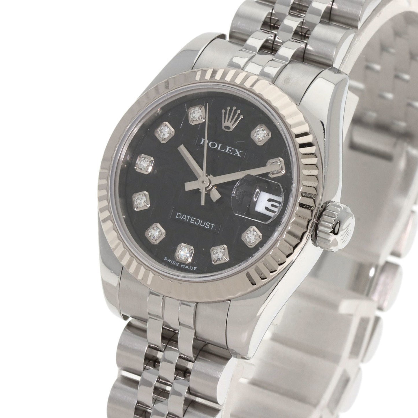 Rolex 179174G Datejust 10P Diamond Watch Stainless Steel SS K18WG Ladies ROLEX