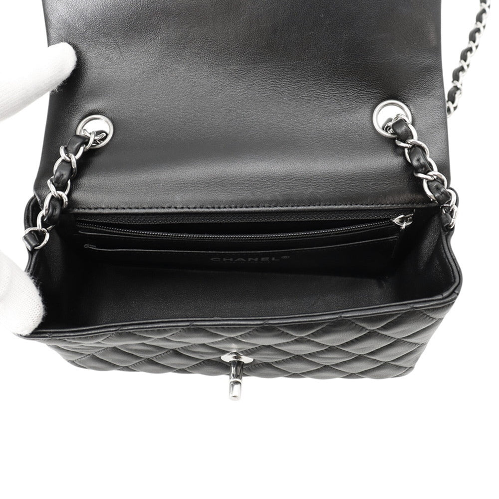 Chanel Chain Shoulder Bag Mini Matelassé Coco Mark Lambskin A69900 CHANEL Handbag Black Women's — Like New