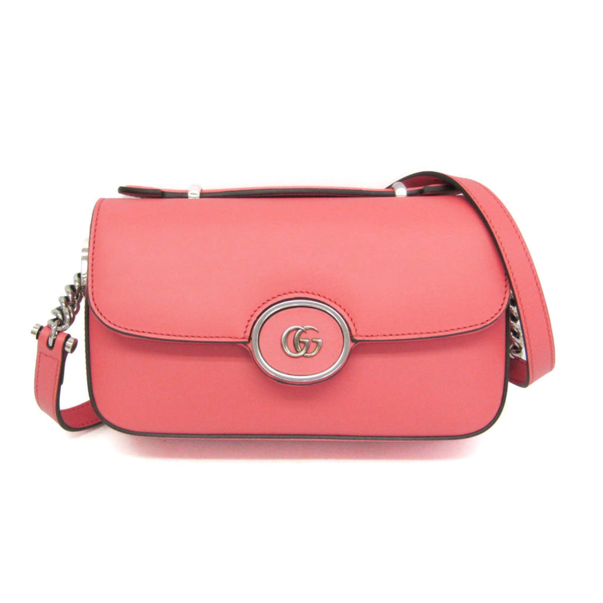Gucci Double G 739722 Women's Leather Shoulder Bag Pink — Like New