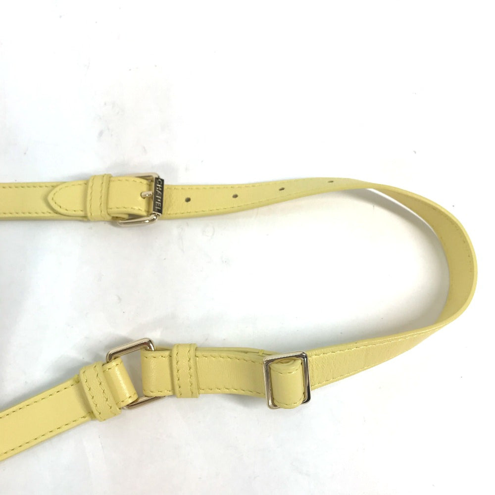 Chanel A57832 Chain Belt Bag Waist Pouch Bag Cross Quilted Matelasse body bag yellow GoldHardware — Like New