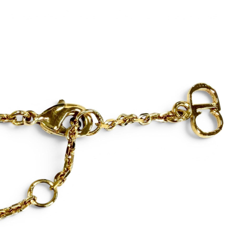 Christian Dior DIOR B3106WOMZI Claire D Lune Bracelet with CD logo, rhinestones, and faux pearls, gold, for women, dust bag — Like New