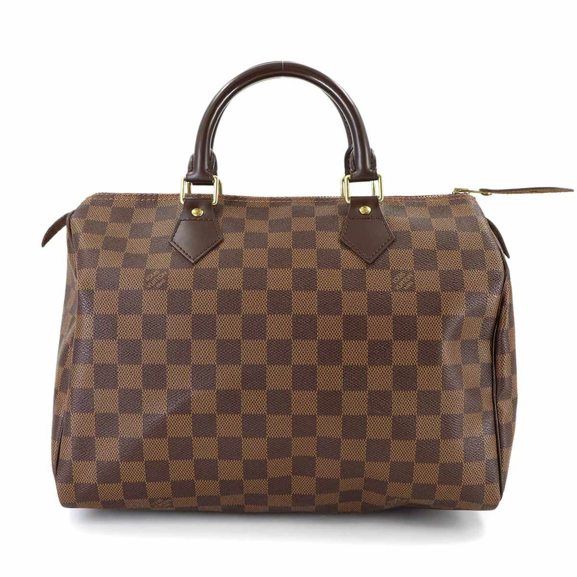 Louis Vuitton Damier Speedy 30 Handbag, Ebene Brown, N41531, Gold Hardware — Like New