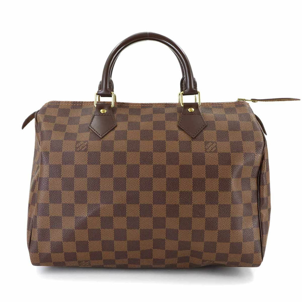 Louis Vuitton Damier Speedy 30 Handbag, Ebene Brown, N41531, Gold Hardware — Like New