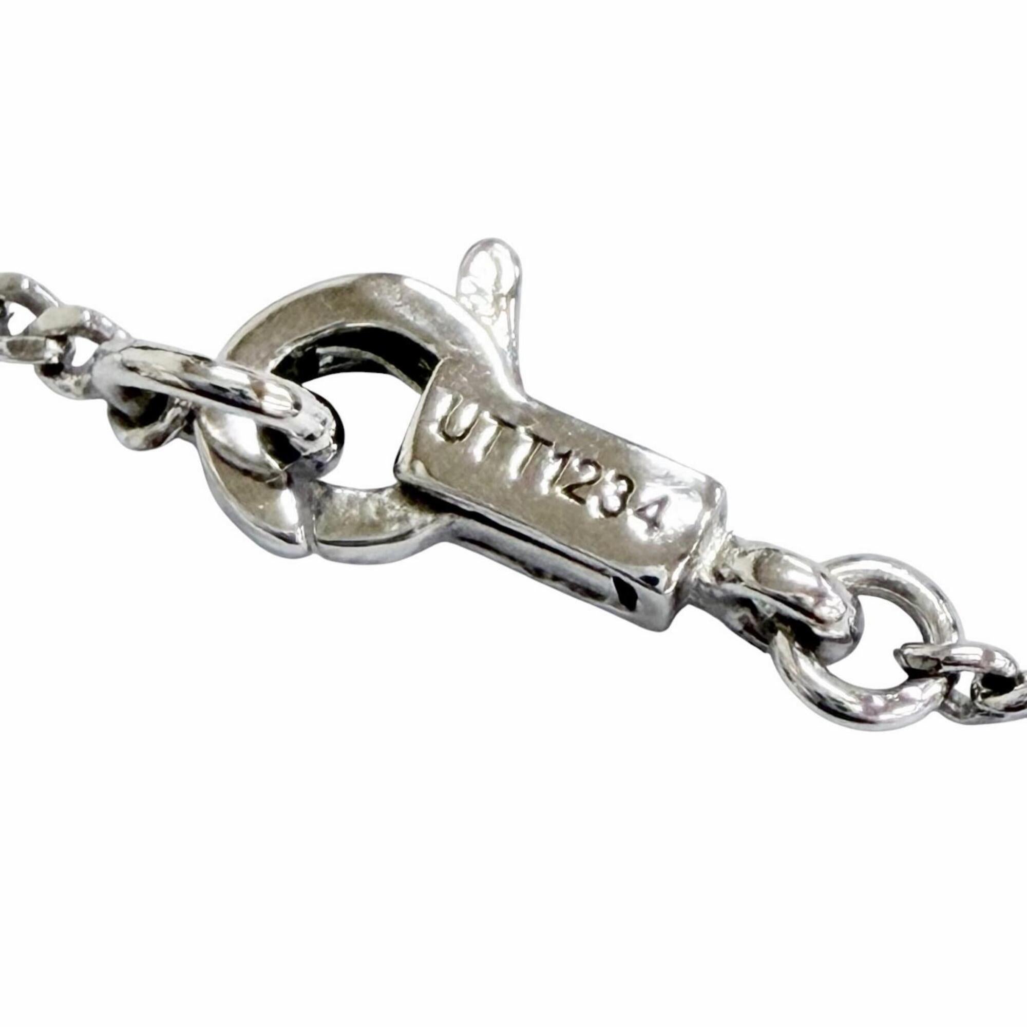 CELINE 460GB6BZI Triomphe Rhinestone Necklace, Silver, Made in Italy, Women's, with Box and Dust Bag — Like New
