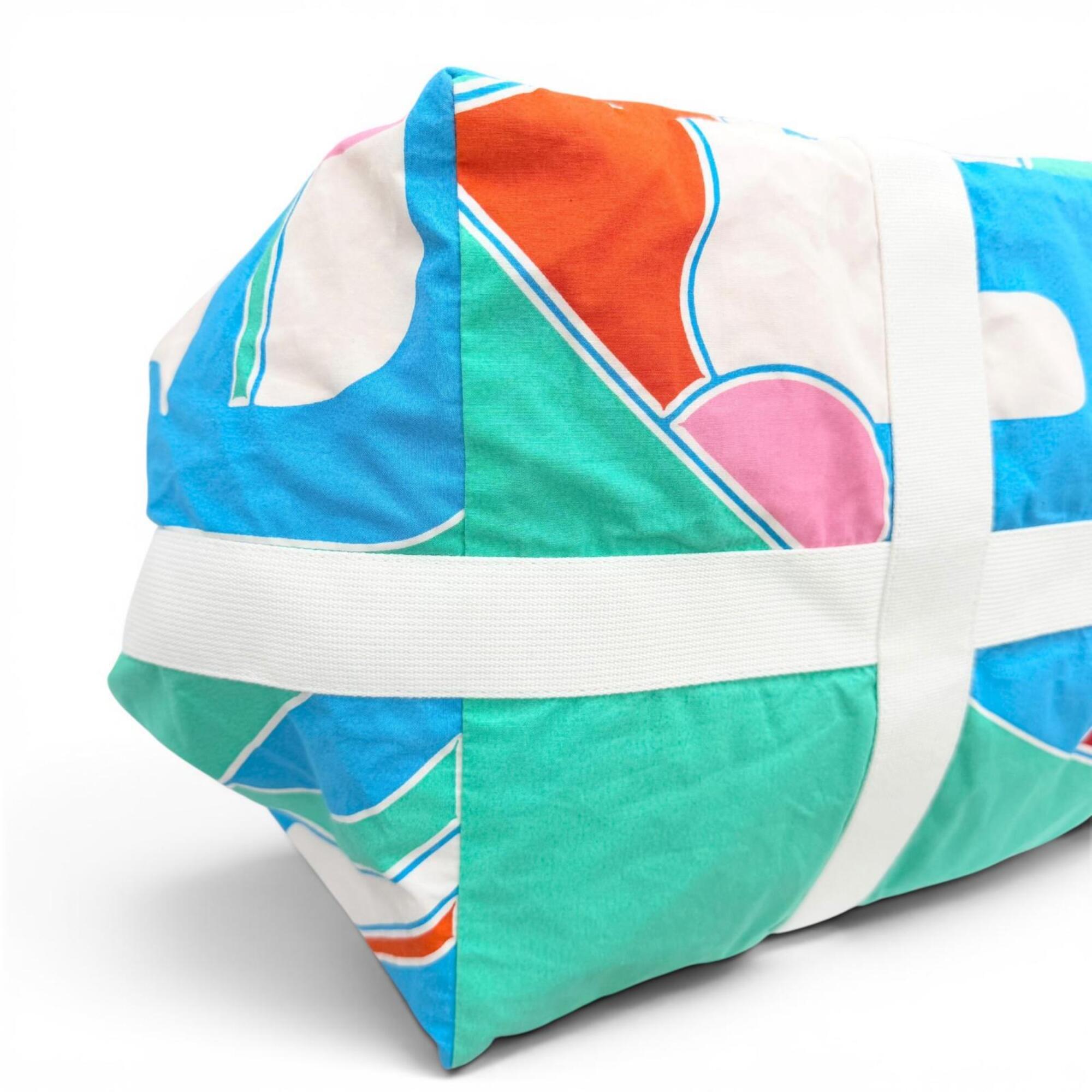 HERMES Cabas Drapeaux au vent Cotton Canvas Large Tote Bag Beach Multi-color Made in France Women's — Like New