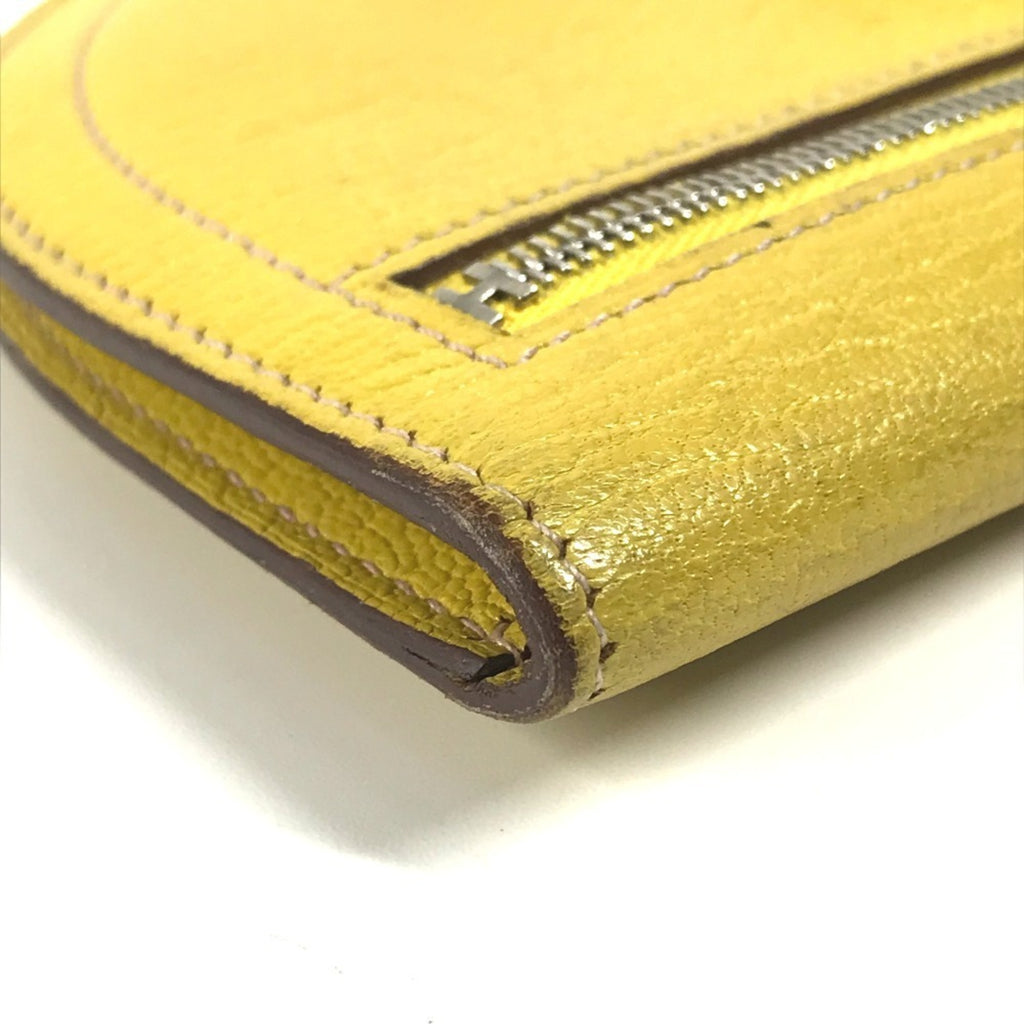 HERMES In the Loop Compact Wallet, Bifold Coin Case, Leather, Unisex, Yellow
