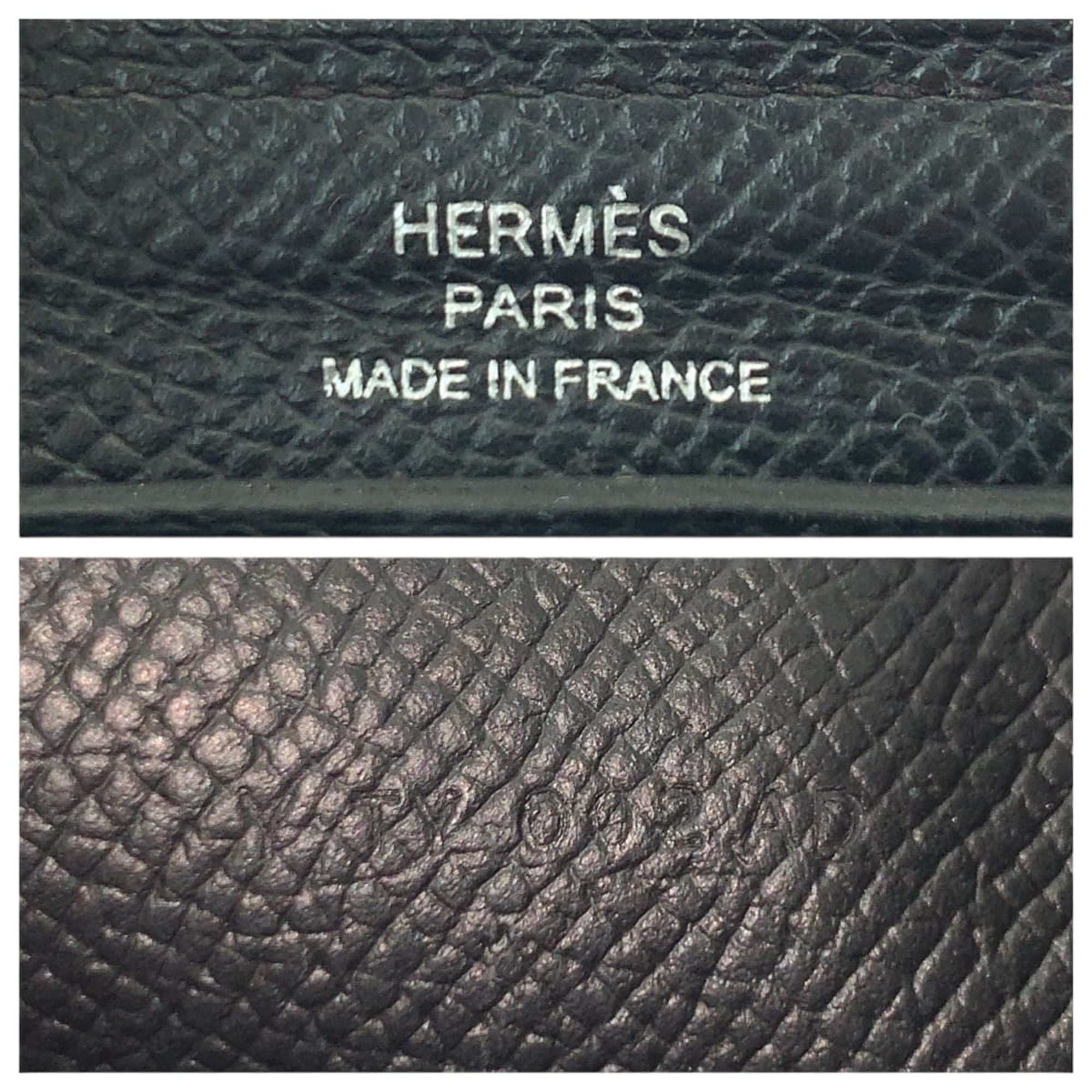 HERMES Azap Long Noir Black Wallet with Silver Hardware, Epsom Leather, Round Zipper, Y Stamp, Men's