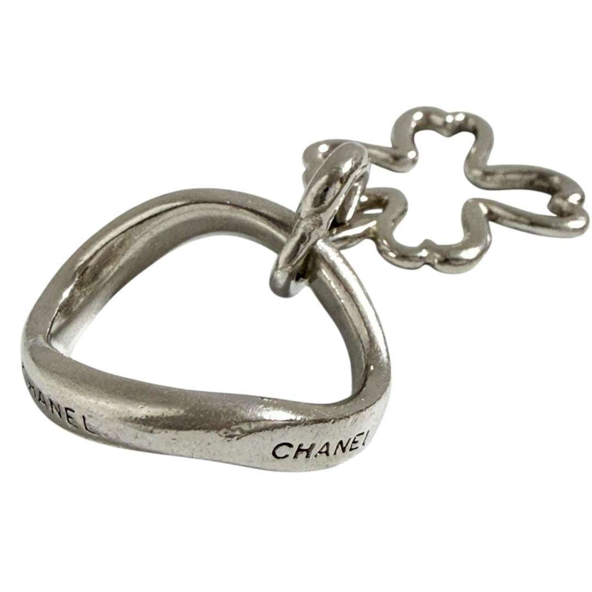 Chanel Women's Silver 925 Ring, Size 12, Clover