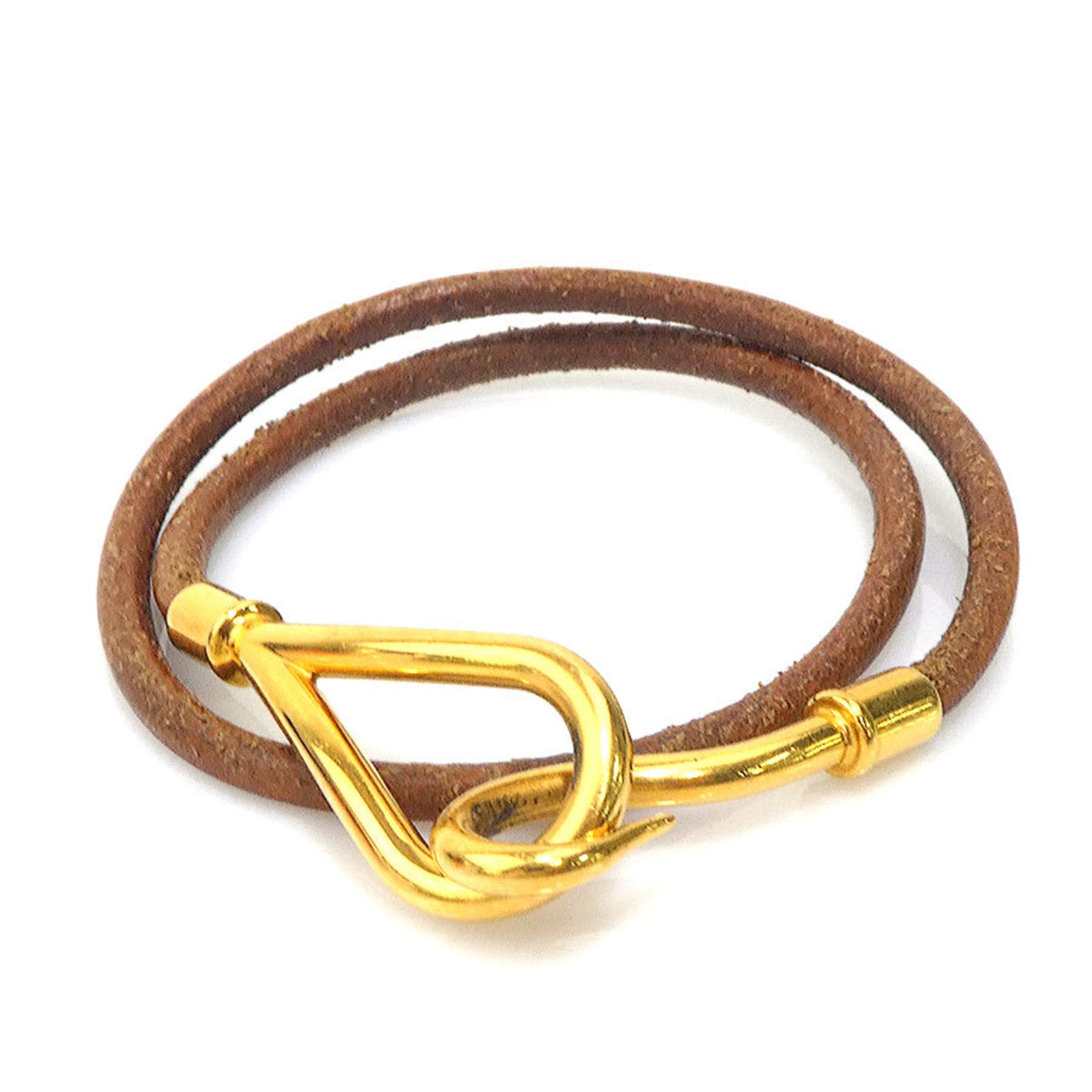 Hermes Hermès Jumbo Leather/Metal Bracelet Choker Necklace in Brown/Gold, Women's, e61269a