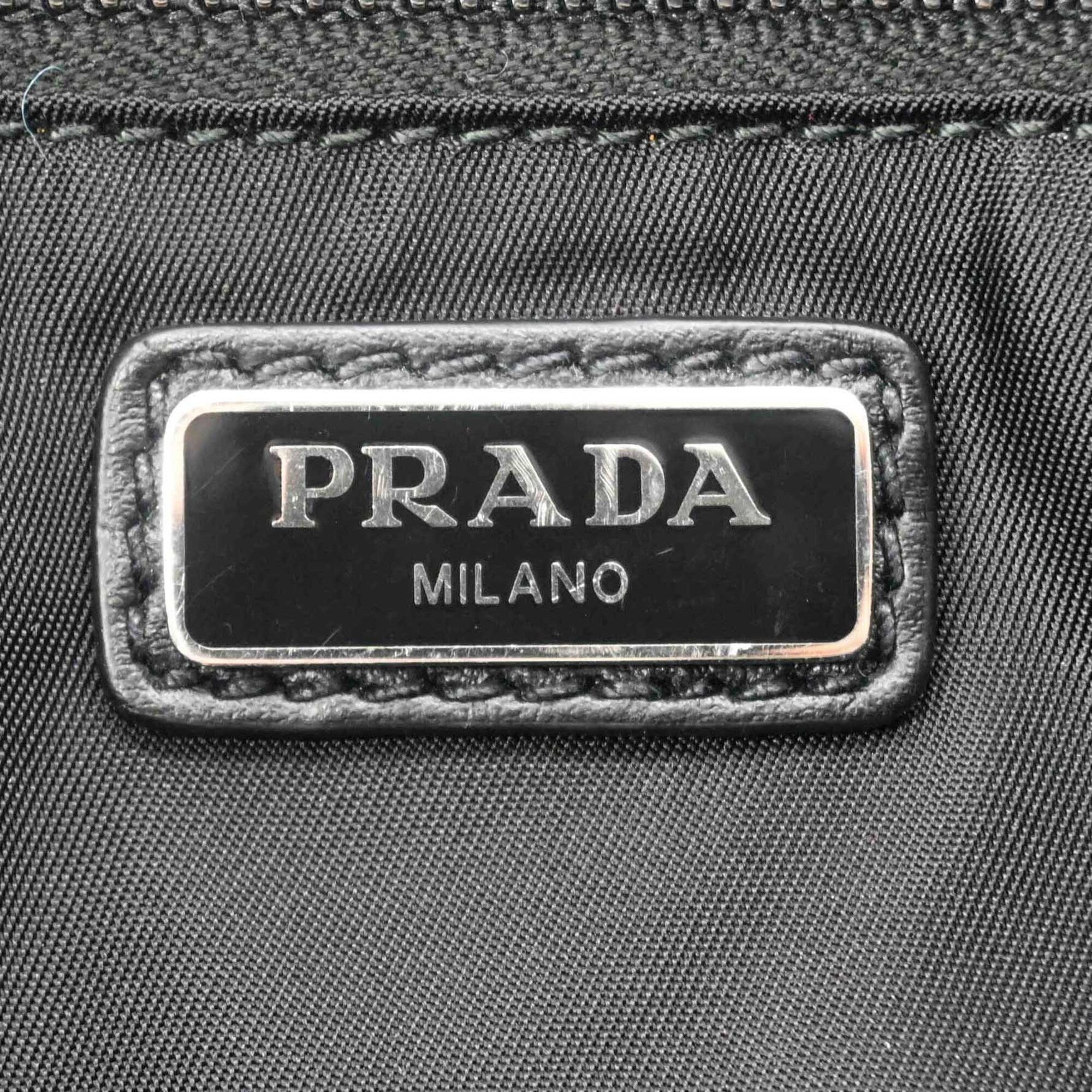 PRADA Prada Shoulder Bag Leather Triangle Black Blue 2VH078 — New - Store Return