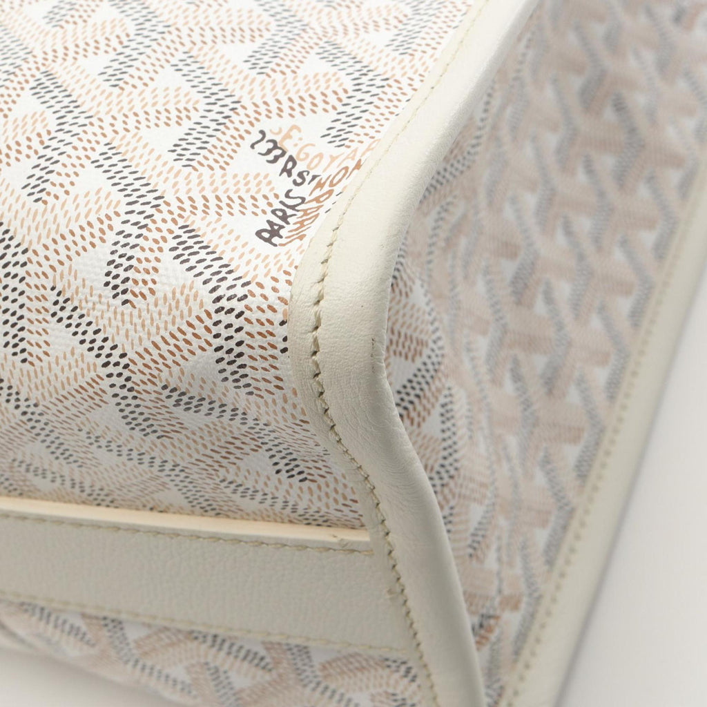 Goyard Villette PM Hulo Indian Motif Tote Bag in Coated Canvas and Leather, Women's, White, Multicolor