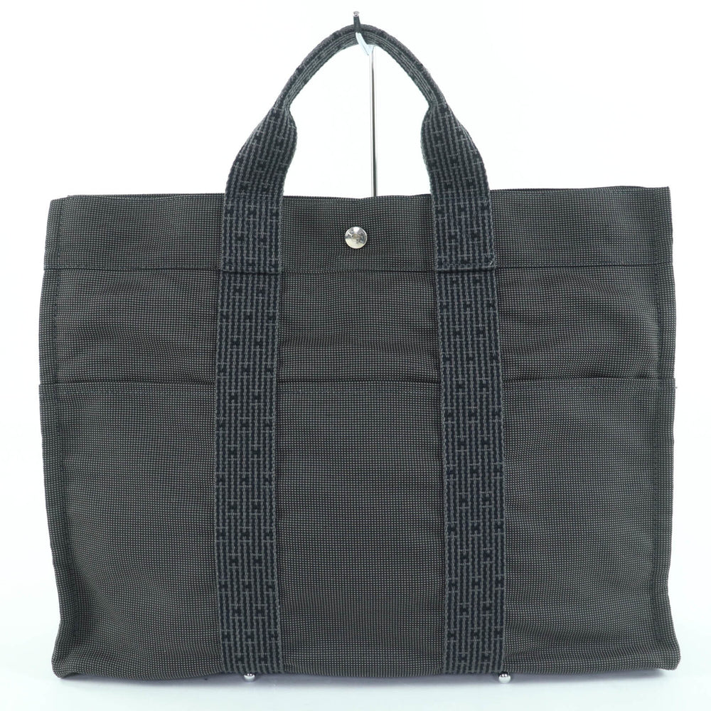 HERMES Hermes Herline MM Sellier Hardware Canvas Tote Bag Handbag Gray Made in France Women's — Like New