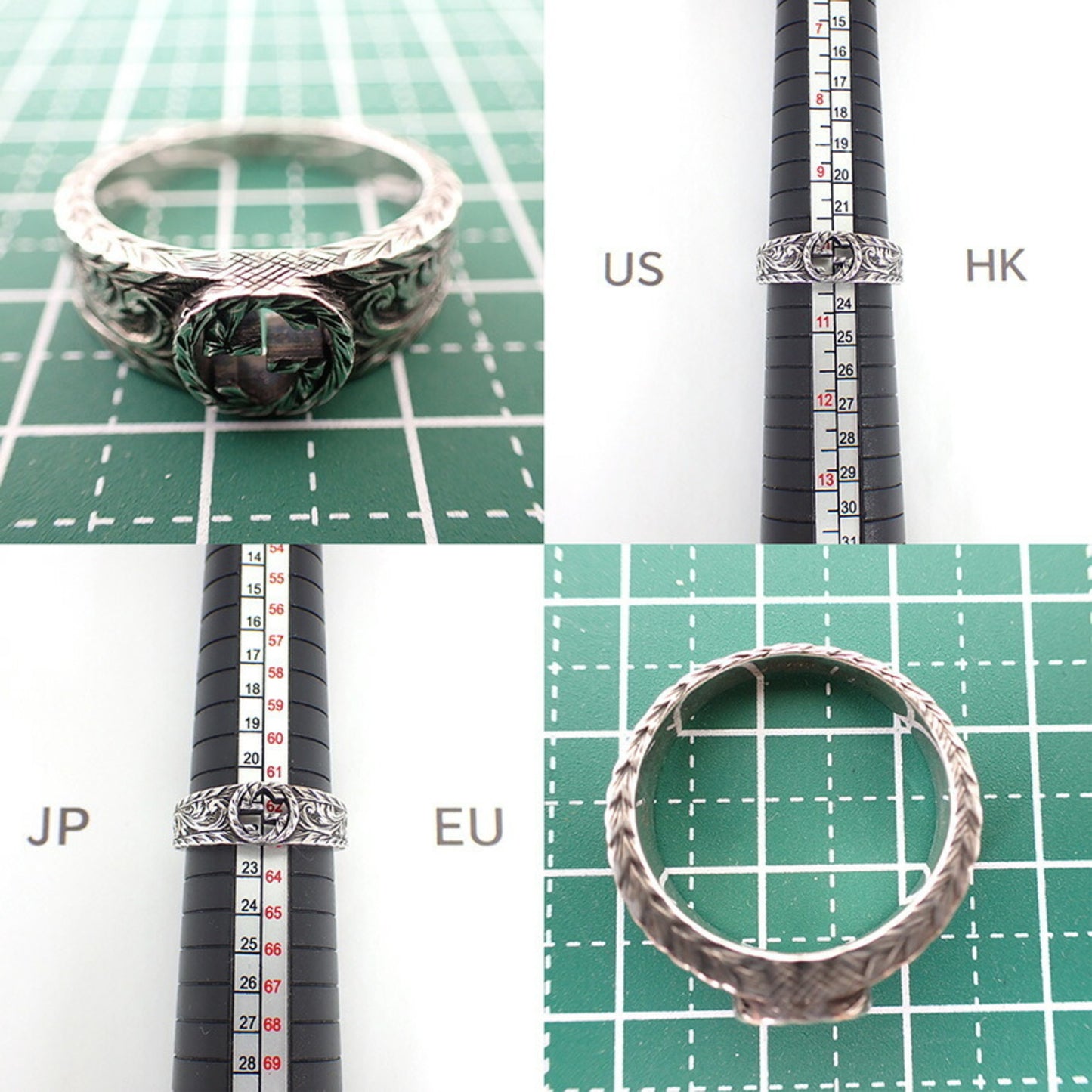 GUCCI 925 Interlocking Ring, size 22