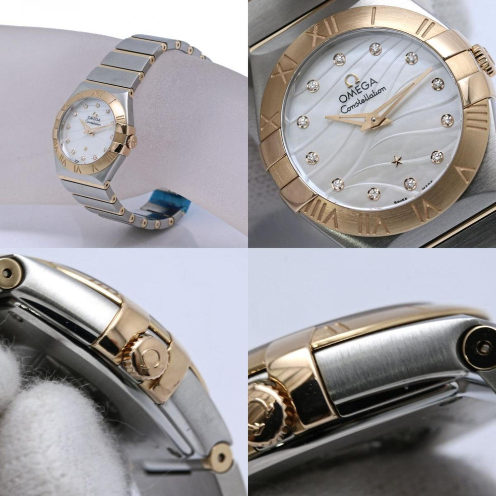 OMEGA Constellation Brushed 12P Diamond 123.20.27.60.55.006 Women's Watch SSx18KRG Rose Gold 40557 — Very Good